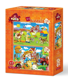 Art-puzzel 24 + 35 stuks Happy Farmer
