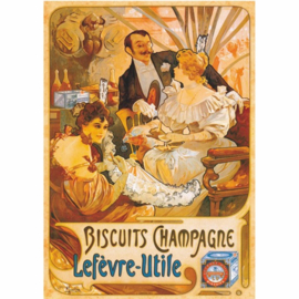 Dtoys 1000 stuks Vintage Posters: Biscuits Champagne Lefevre-Utile
