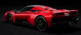 BURAGO - 1/18 - FERRARI - F80 2024 - BLACK WHEELS - ROSSO SUPERCAR - RED MET (04-12-2024)