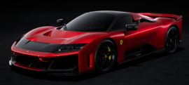 BURAGO - 1/18 - FERRARI - F80 2024 - BLACK WHEELS - ROSSO SUPERCAR - RED MET (04-12-2024)