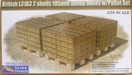 Gecko Models 1/35 British L31A3 2 shells 105mm ammo boxes with Pallet Set