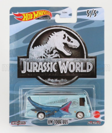 MATTEL HOT WHEELS - 1/64 - TRUCK - HW TOUR AUTOBUS - JURASSIC WORLD - LIGHT BLUE MET