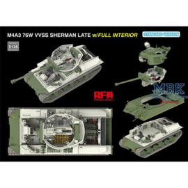 RYE FIELD MODEL 1:35 M4A3 76W VVSS Sherman late STANDARD full interior (07-02-2025)