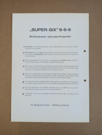 Flyer: Bergmann Super Six (1967) Wand Gokkast