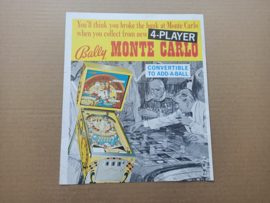 Flyer: Bally Monte-Carlo (1973) Flipperkast