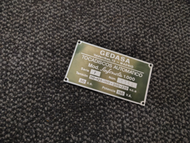 Type Plate (Gedasa Sinfonola 1000)