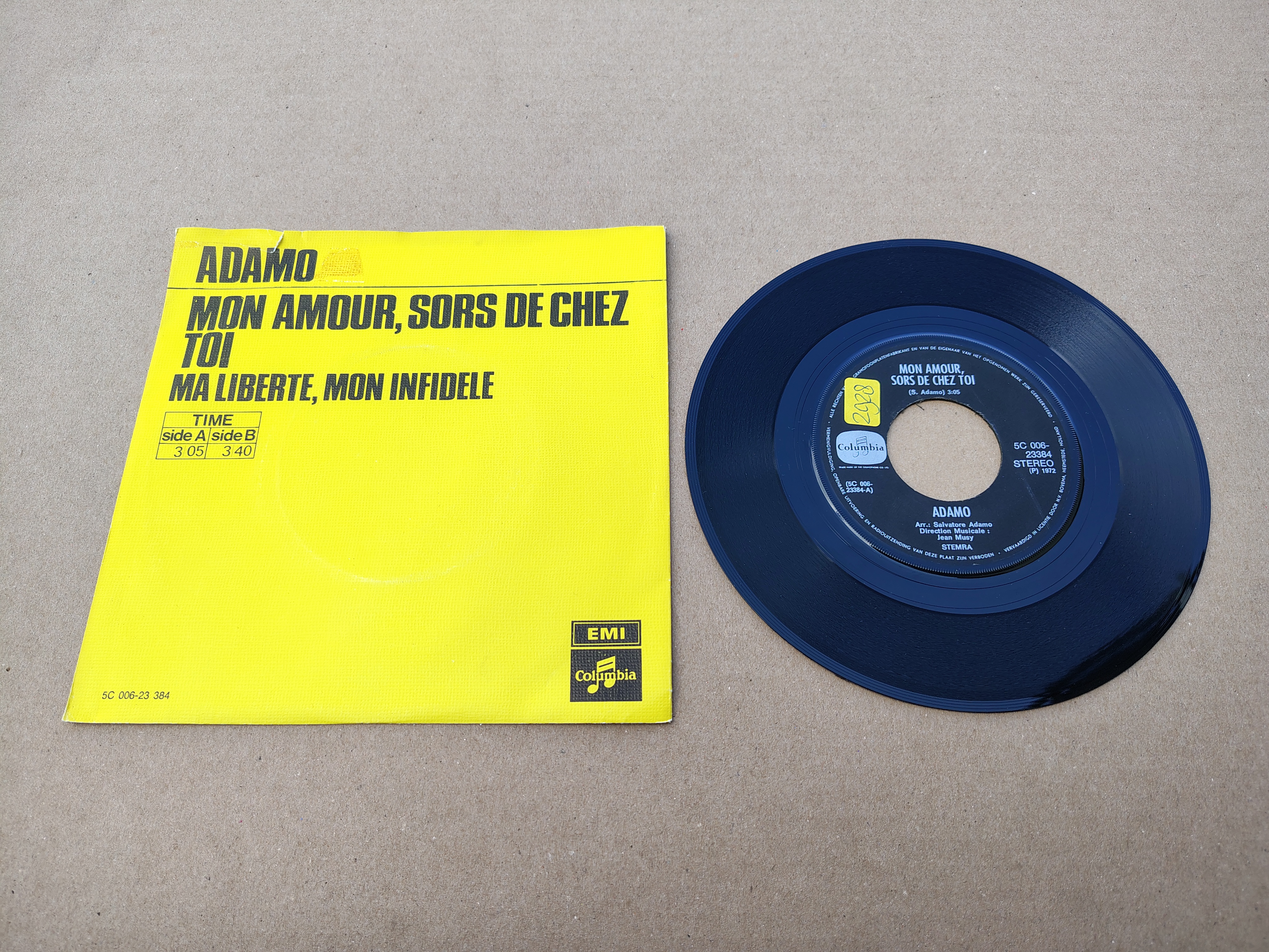 7" Single: Adamo - Mon Amour, Sors De Chez Toi (1972)