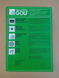 Flyer: Wurlitzer Golf 1968 (Wand Gokkast)