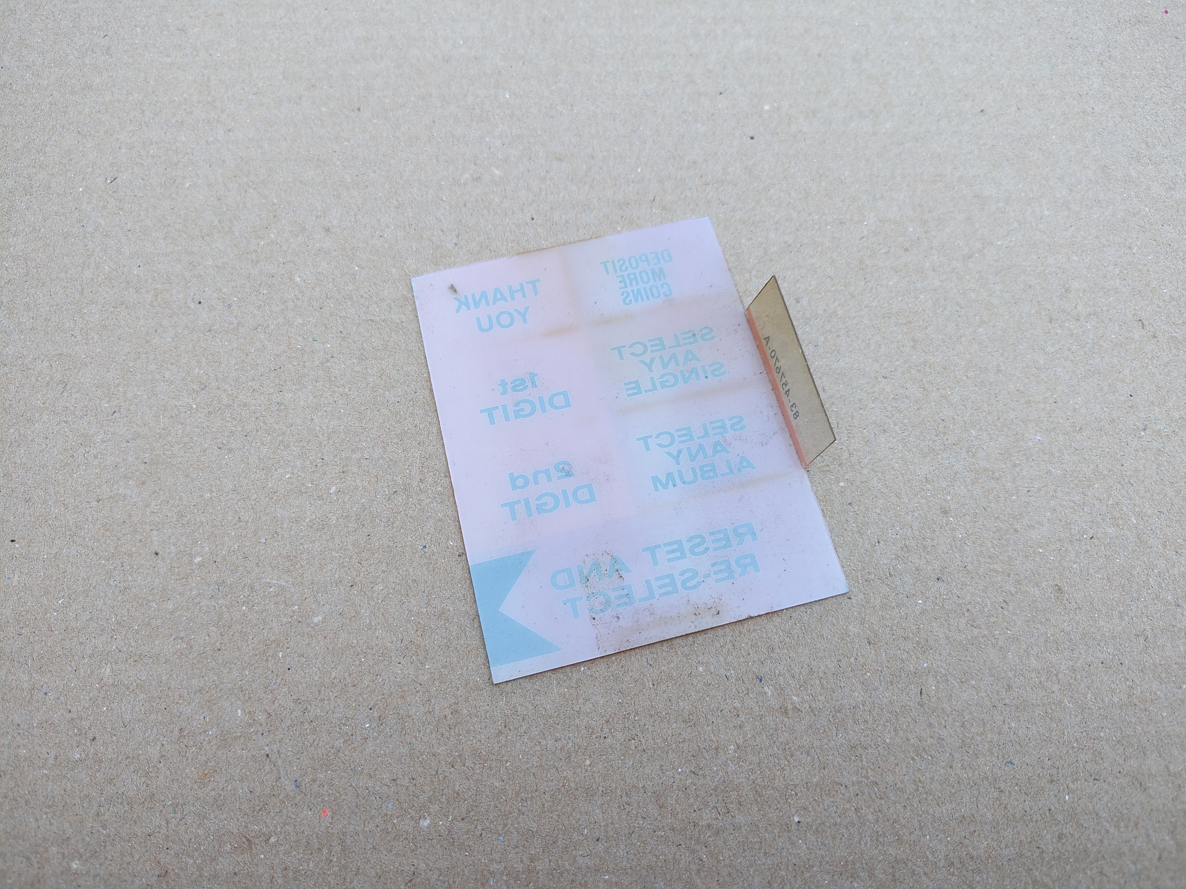 Selection Plastic (Seeburg Entertainer/ ESTD2) USA