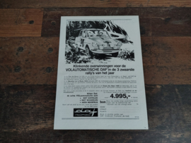 Reclame: DAF 32/ Rallye / Variomatic (1966) 29 x 21 cm