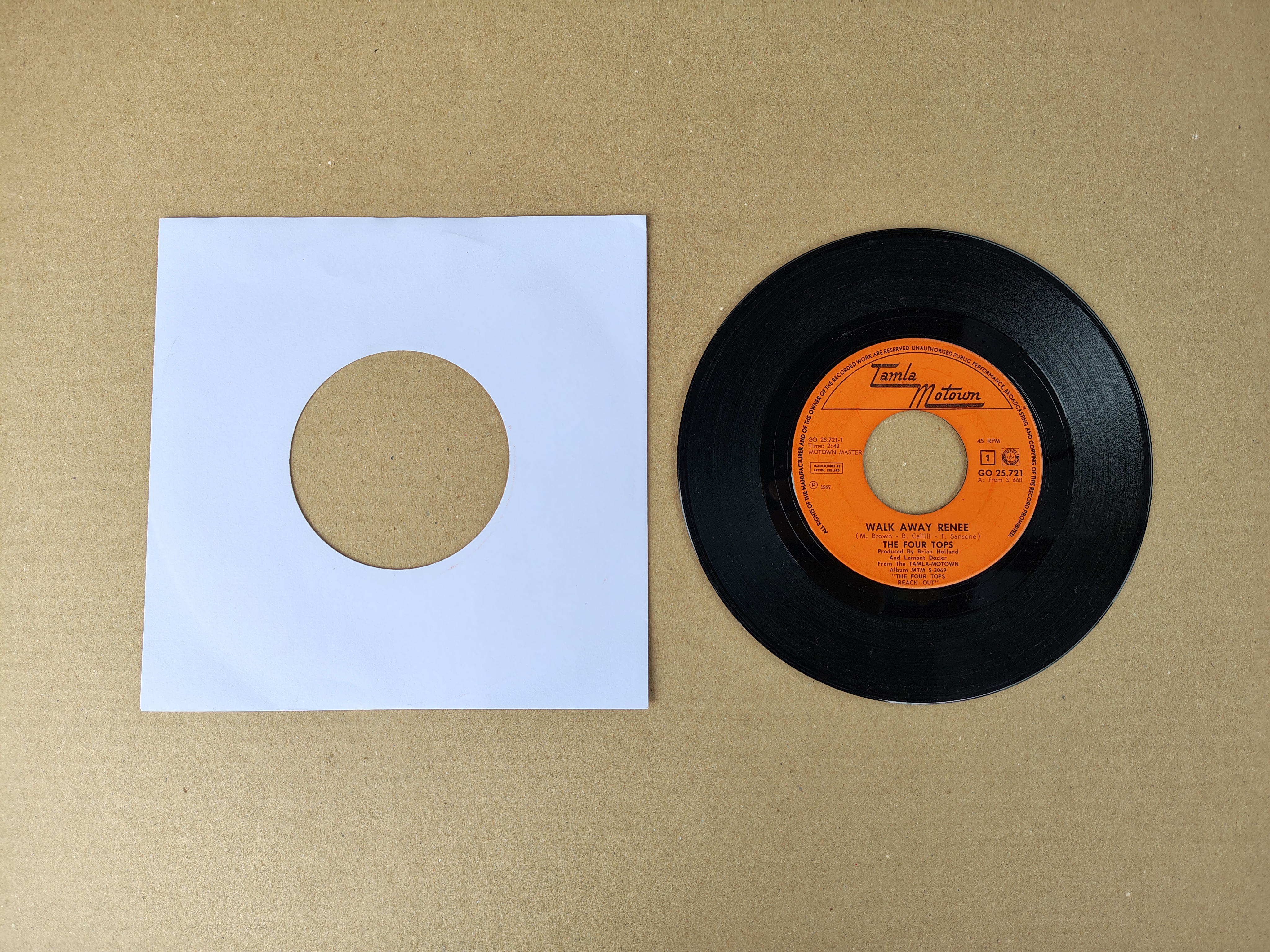 7" Single: The Four Tops - Walk Away Renee (1967)