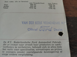 Folder Technische Gegevens: Ford F350/ USA Truck (1955)