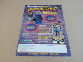 Flyer: Gottlieb Street Fighter II (1992) Flipperkast