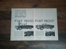 Reclame Poster: Fiat 1500/1600 / Cabrio (1966)  29 x 42 cm