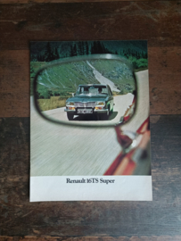 Reclame Poster: Renault 16 TS/ Super (1973) 29 x 42 cm