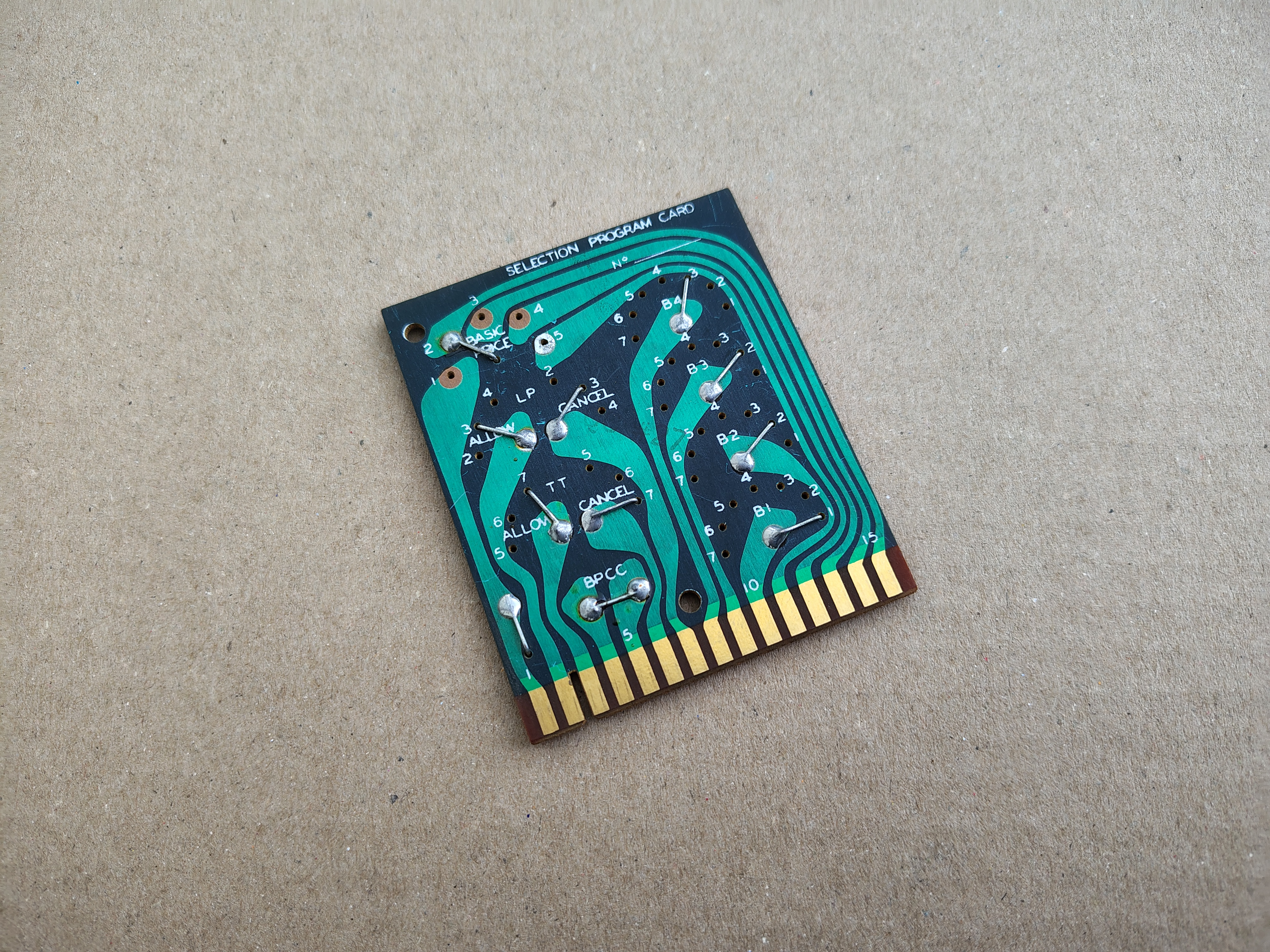 Selection Program Card (Wurlitzer Div)