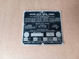 Type Plate (Rock-ola - Capri/ 418S (1963)