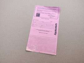 Warranty Certificate (Rowe-AMi/ TI/ R- Series)