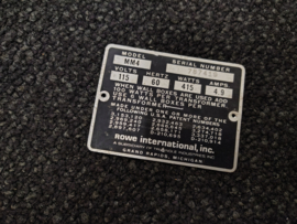 Type Plate (Rowe-AMi MM4)