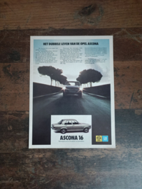 Reclame: Opel Ascona 16 (1973) 29 x 21 cm