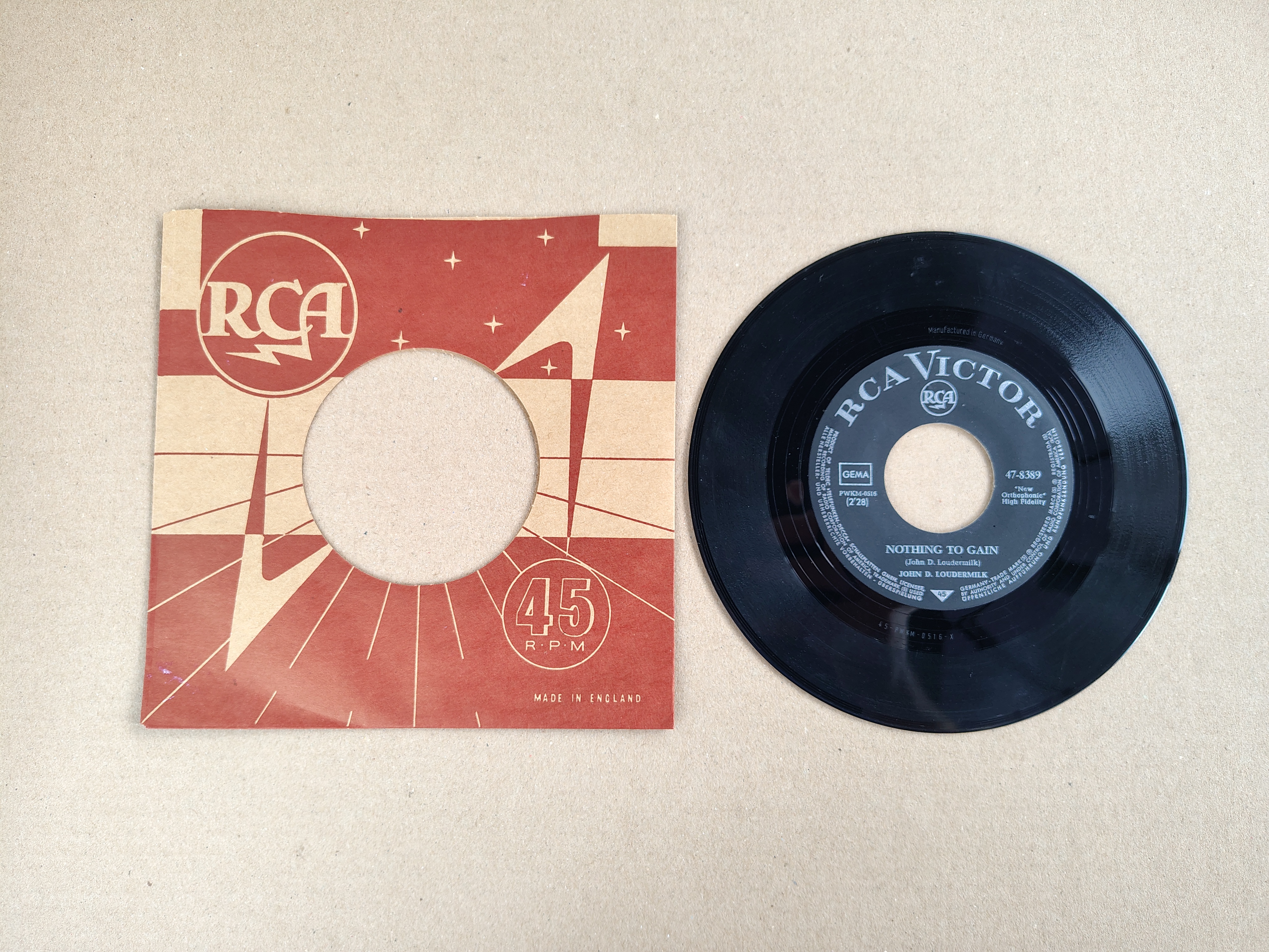 7" Single: John D. Loudermilk - Nothing To Gain (1964)