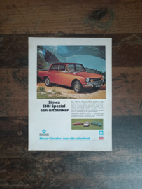 Reclame: Simca 1301 Special (1973) 29 x 21 cm
