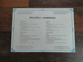 Flyer: Wurlitzer Tarock (1969) jukebox