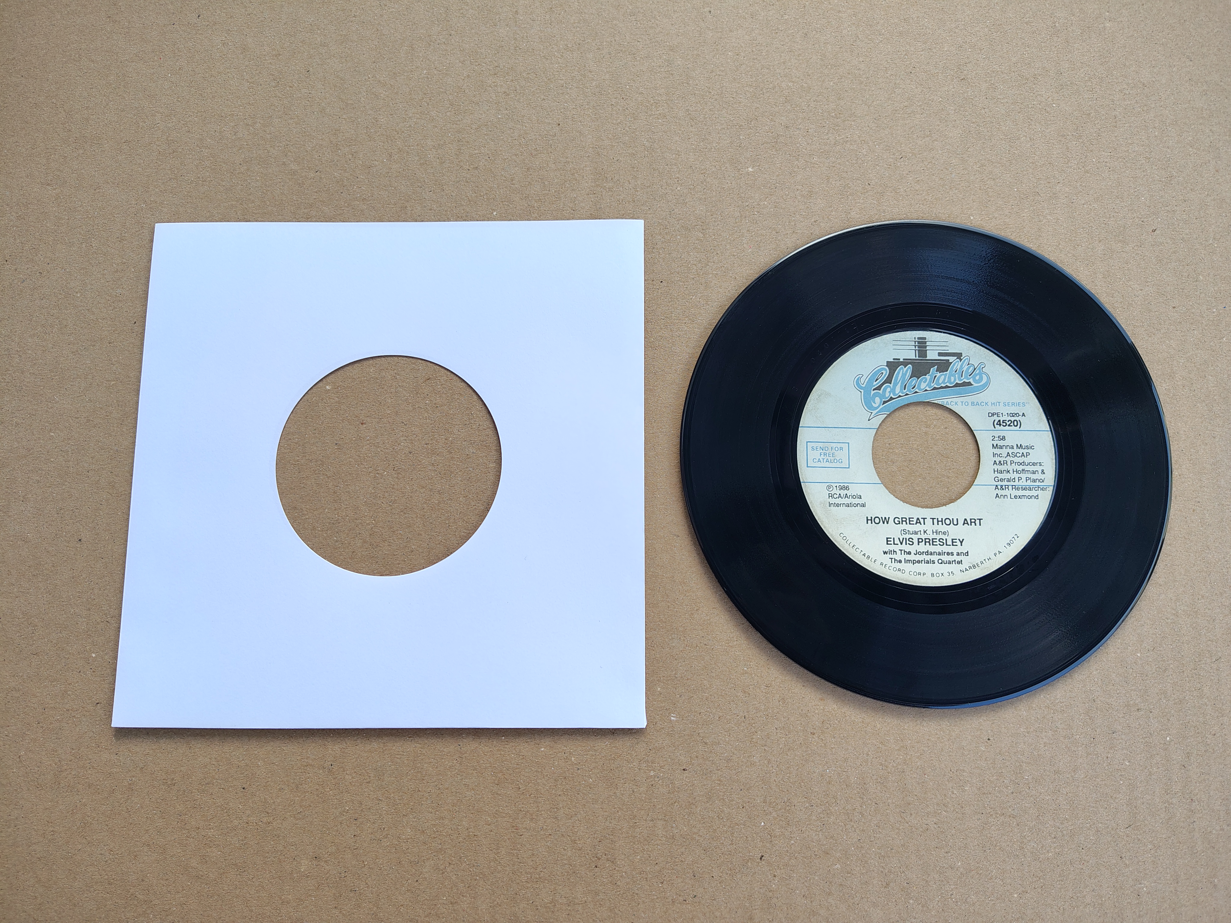 7" Single: Elvis Presley - How Great Thou Art (1986) USA