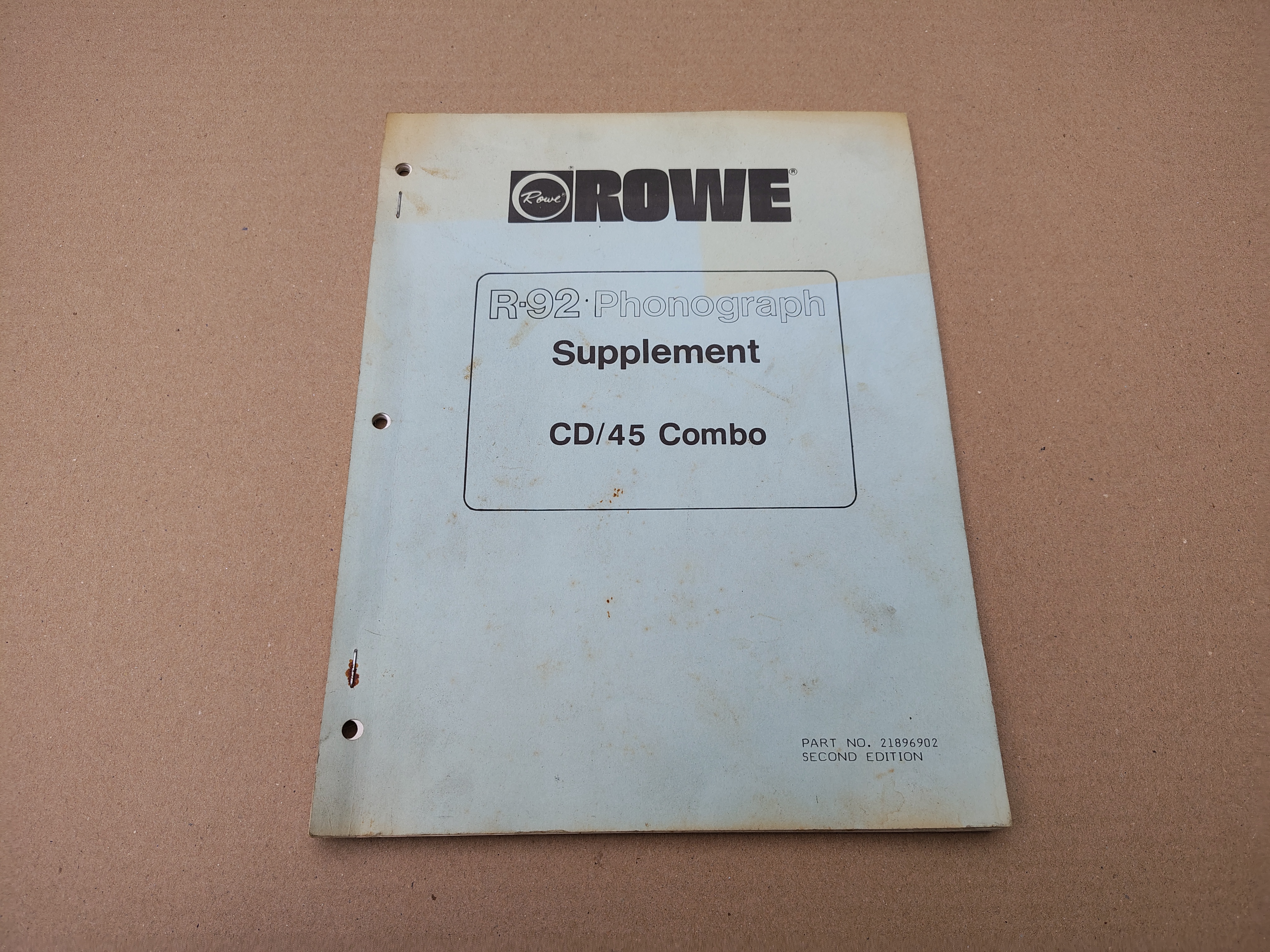 Manual: Supplement CD/45 Combo (Rowe-AMi R92)