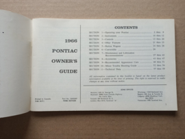 Owner's Guide (Pontiac Parisienne/ Laurentain 1966) Englisch