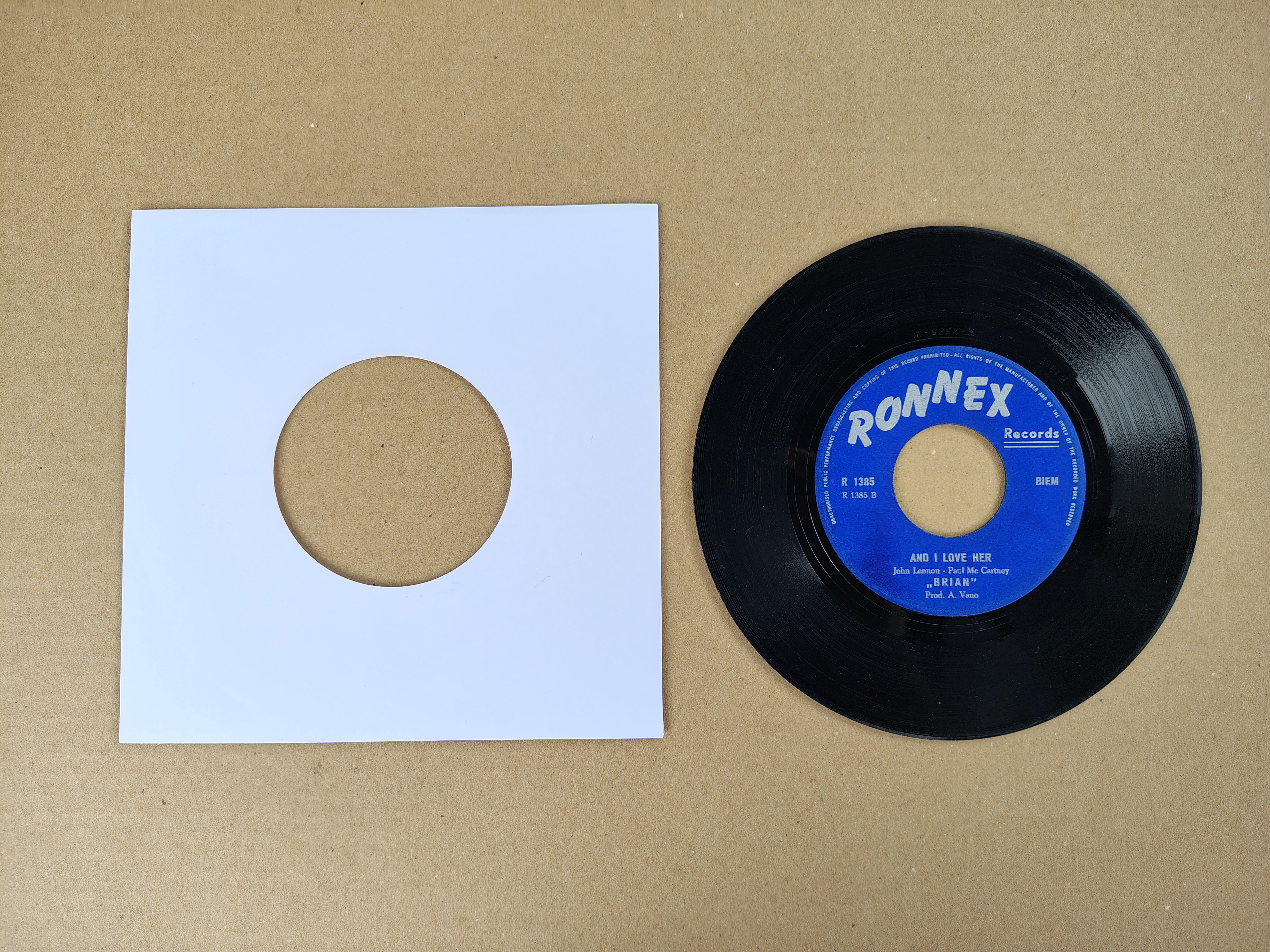 7" Single: Brian - And I Love Her (1968) Beatles Cover