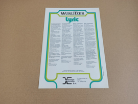 Flyer: Wurlitzer Lyric (1976)