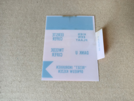 Selection Card (Seeburg Entertainer) Nederlands