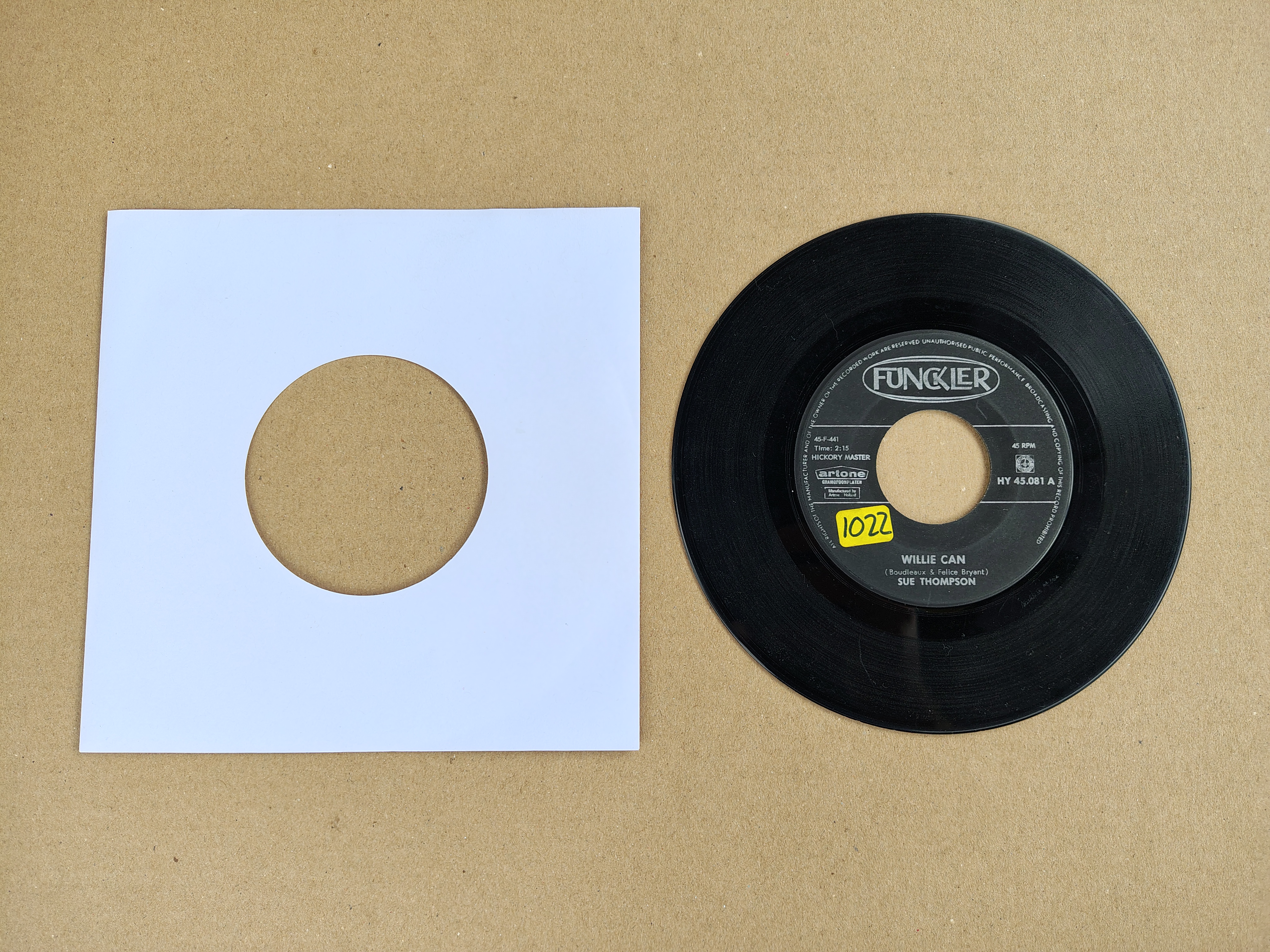 7" Single: Sue Thompson - Willie Can (1963)