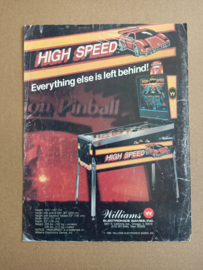 Flyer/ Folder: Williams High Speed (1985) Flipperkast