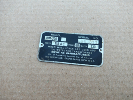 Type Plate (Rowe-AMi Tropicana /JBM-200)