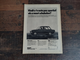 Reclame: DAF 55 Sedan/ Variomatic (1971) 29 x 21 cm