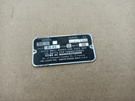 Type Plate (Rowe-AMi JBM 200)