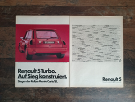 Reclame: Renault 5 Turbo (1981) 29 x 42 cm / Germany