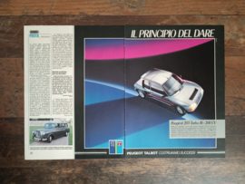 Reclame: Peugeot 205 / Turbo (1984) 29 x 42 cm / France