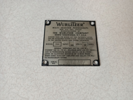 Type Plate (Wurlitzer 7500)