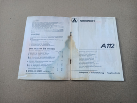 Instruction Book: Autobianchi A112 (1973) Germany