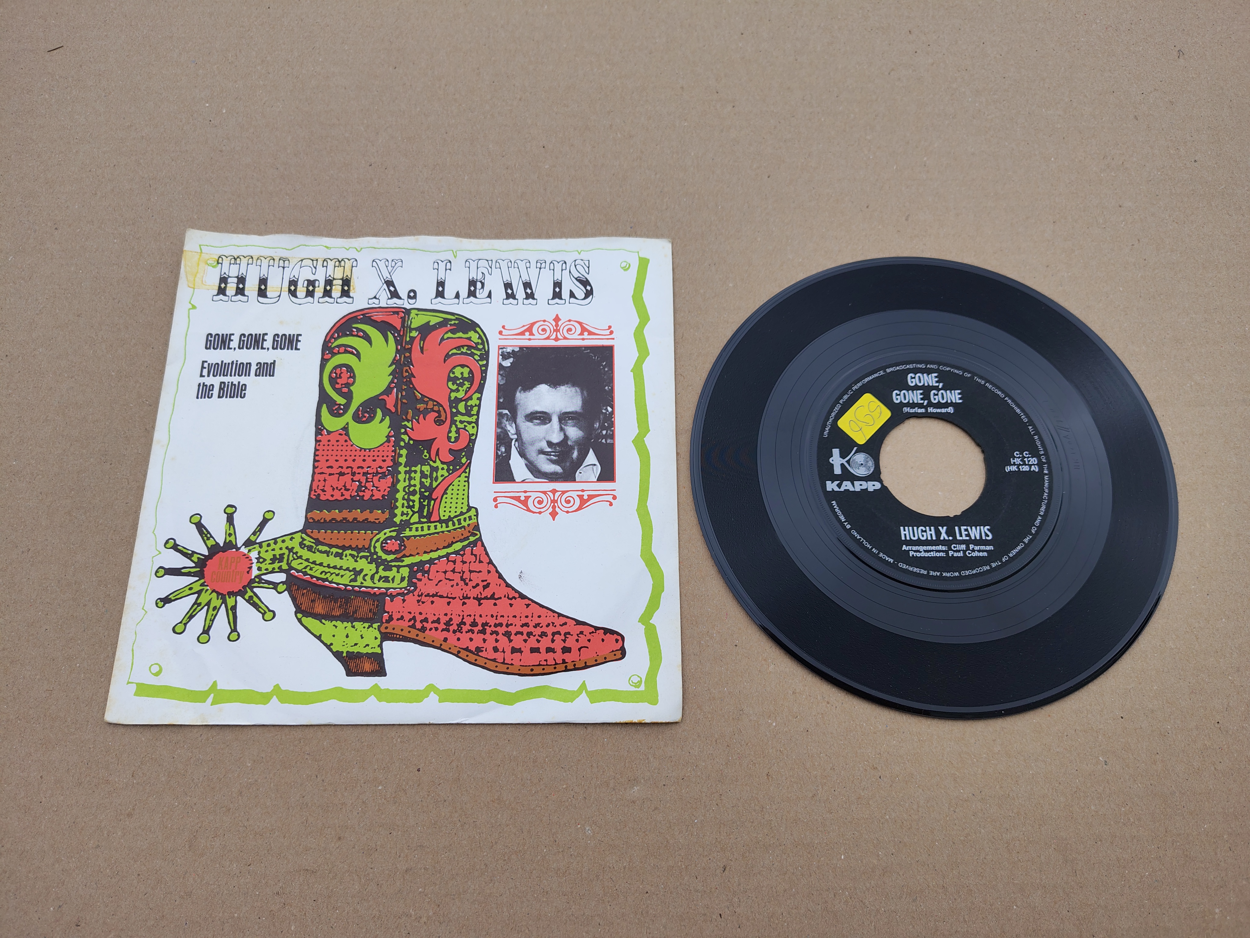 7" Single: Hugh X Lewis - Gone Gone, Gone (1968)