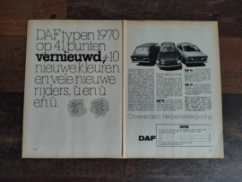 Reclame: DAF 55 Sedan/ Coupe/ Variomatic (1970) 58 x 21 cm