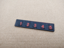 Plastic Number Inlay/ " 1 - 5 "/ Push Button Panel (Wurltizer Lyric FL) 1970