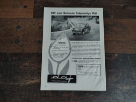 Reclame: DAF 750/ Rallye / Variomatic (1961) 29 x 21 cm