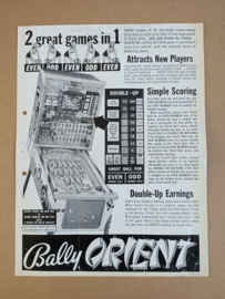 Flyer: Bally Orient (1967) Bingo