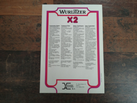 Flyer: Wurlitzer X2 (1976) jukebox