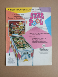 Flyer: Williams Star Pool (1974) Flipperkast