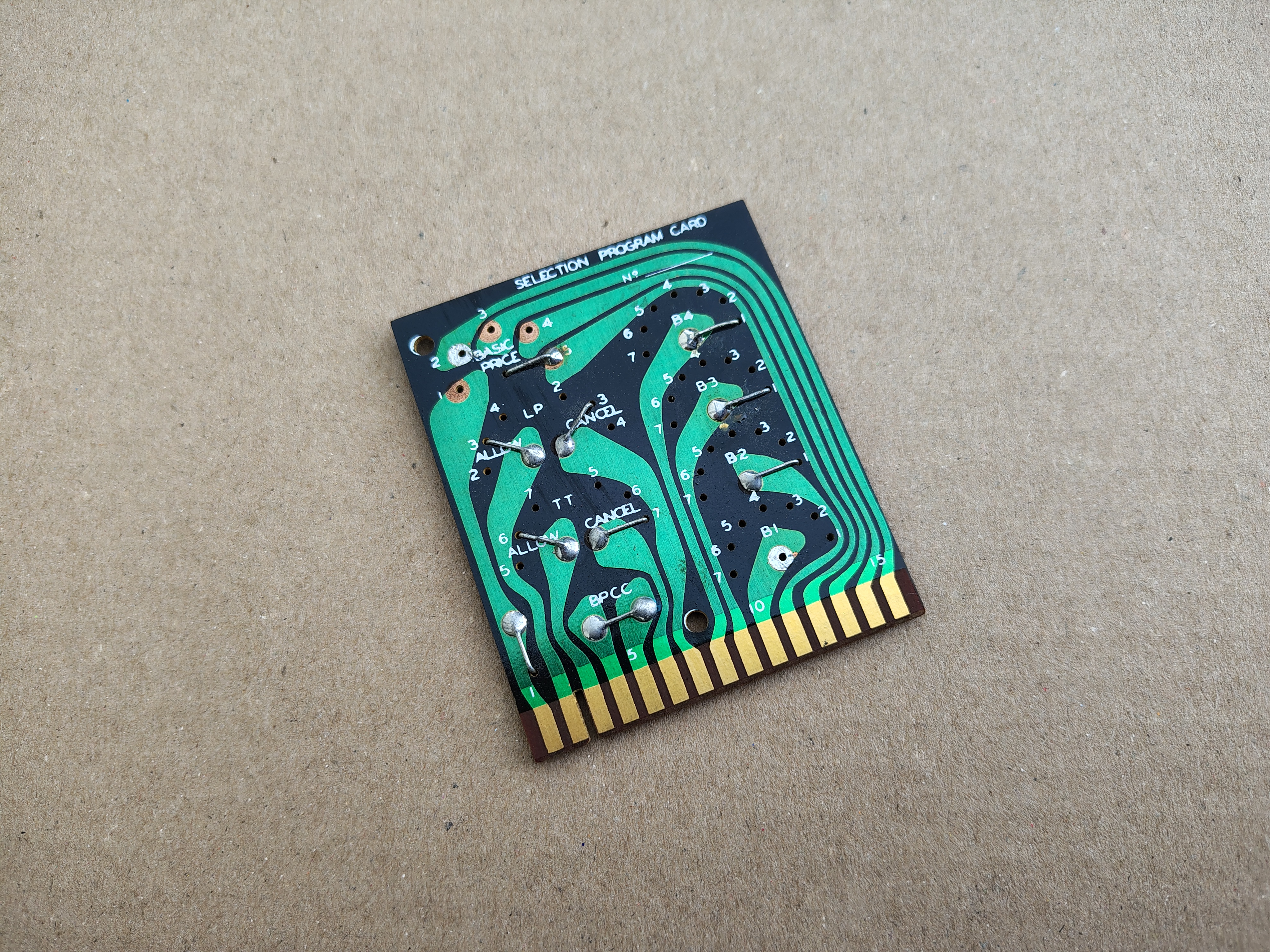 Selection Program Card (Wurlitzer Div)